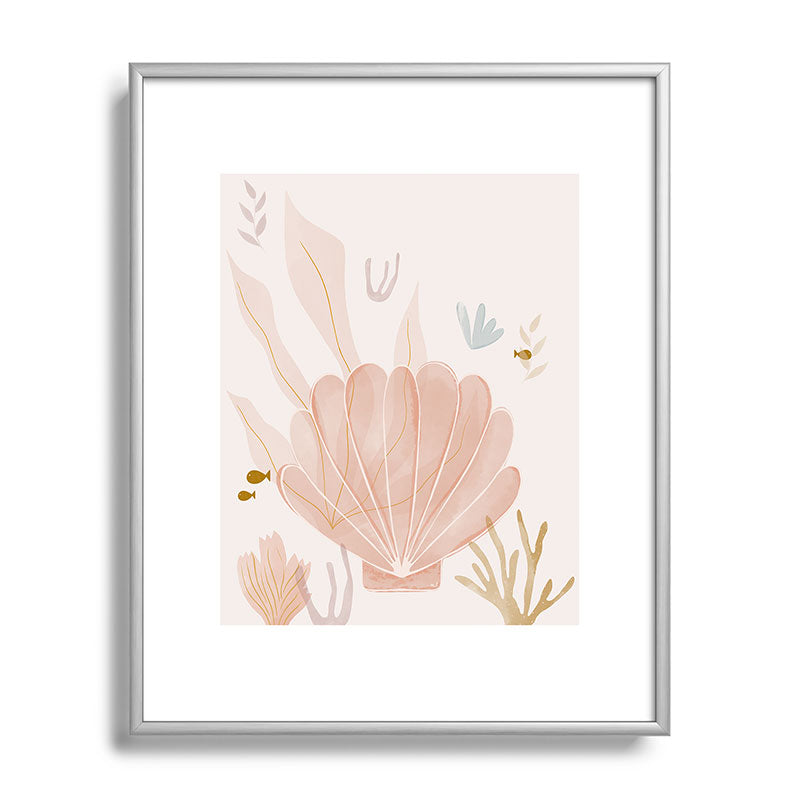 Menina Lisboa Shells and Starfish Metal Framed Art Print