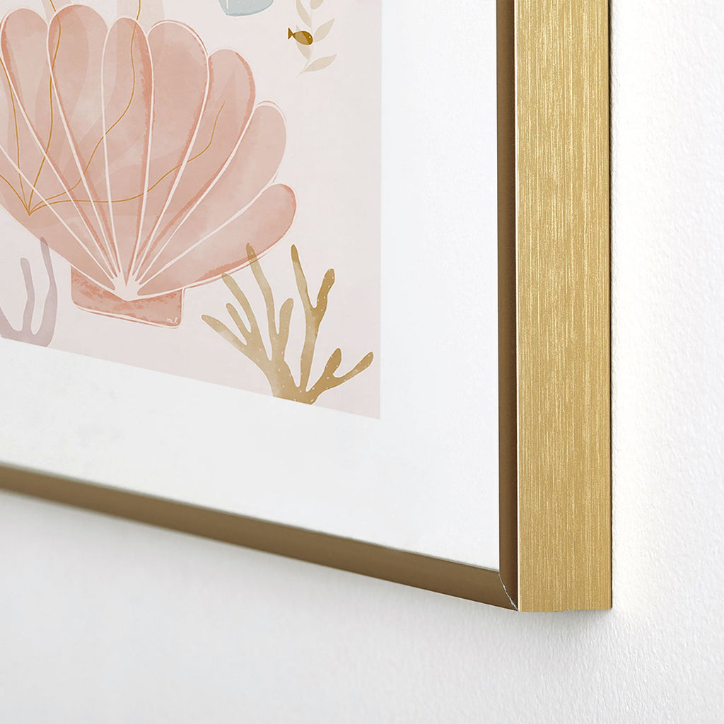 Menina Lisboa Shells and Starfish Metal Framed Art Print