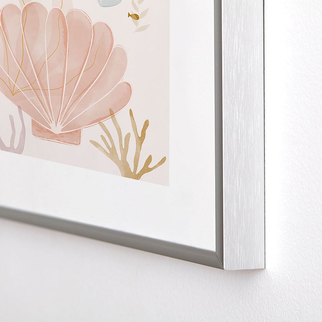Menina Lisboa Shells and Starfish Metal Framed Art Print