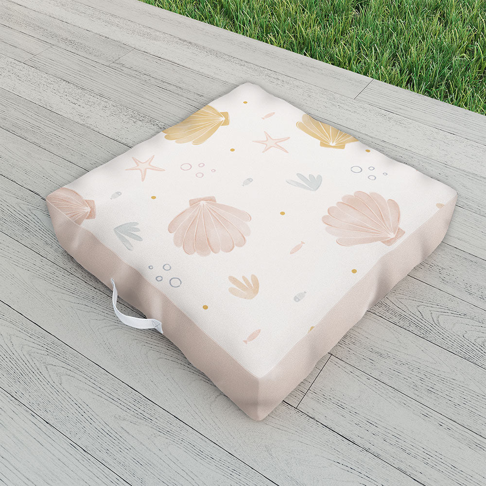 Menina Lisboa Shells and Starfish Outdoor Floor Cushion