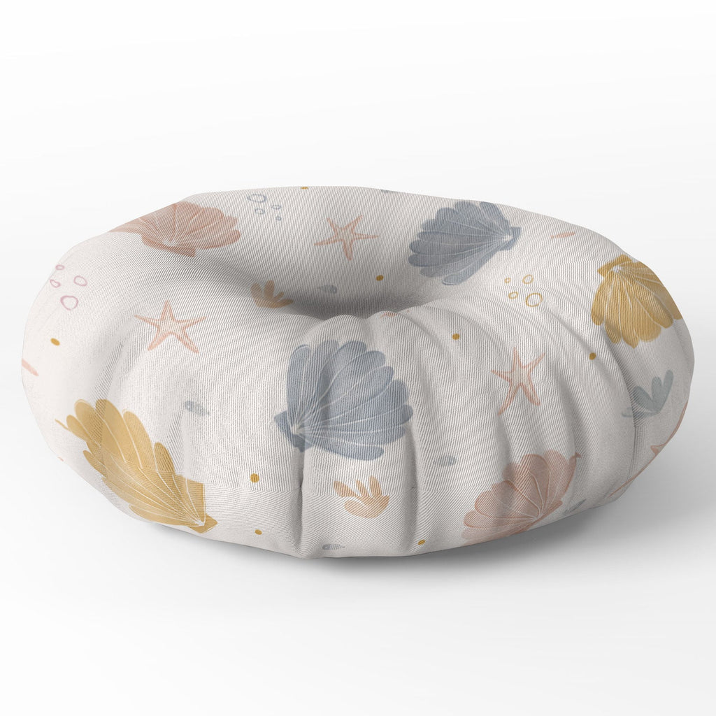 Menina Lisboa Shells and Starfish Floor Pillow Round