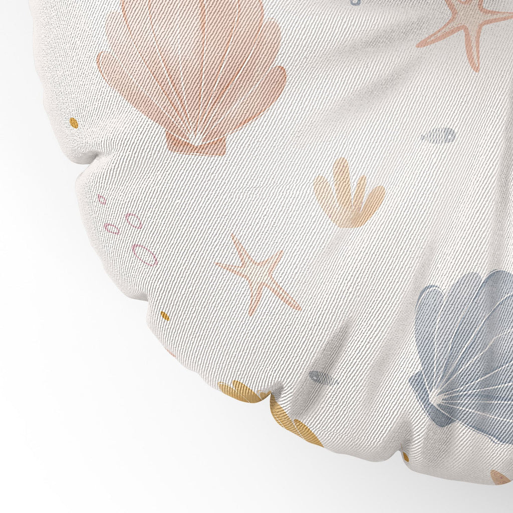Menina Lisboa Shells and Starfish Floor Pillow Round
