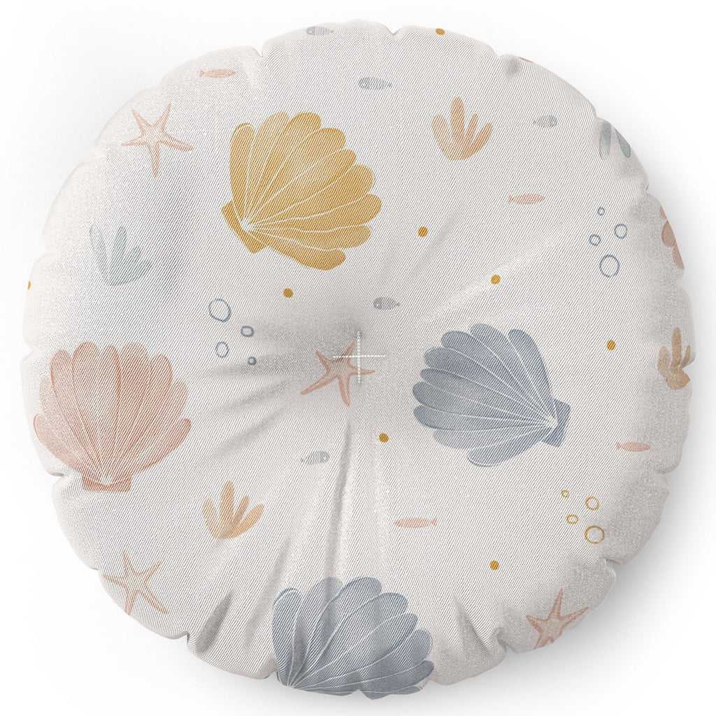 Menina Lisboa Shells and Starfish Floor Pillow Round