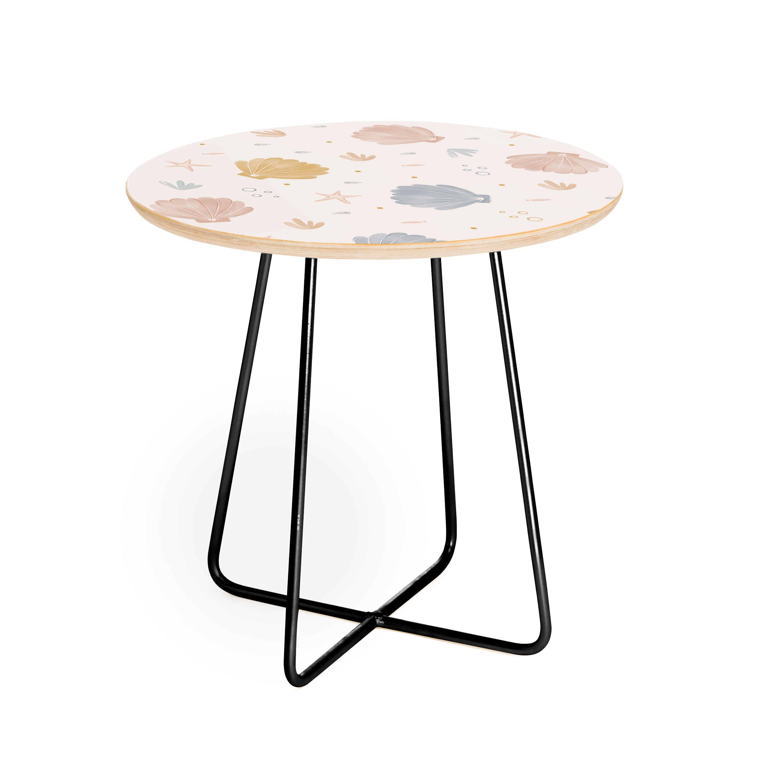 Menina Lisboa Shells and Starfish Round Side Table