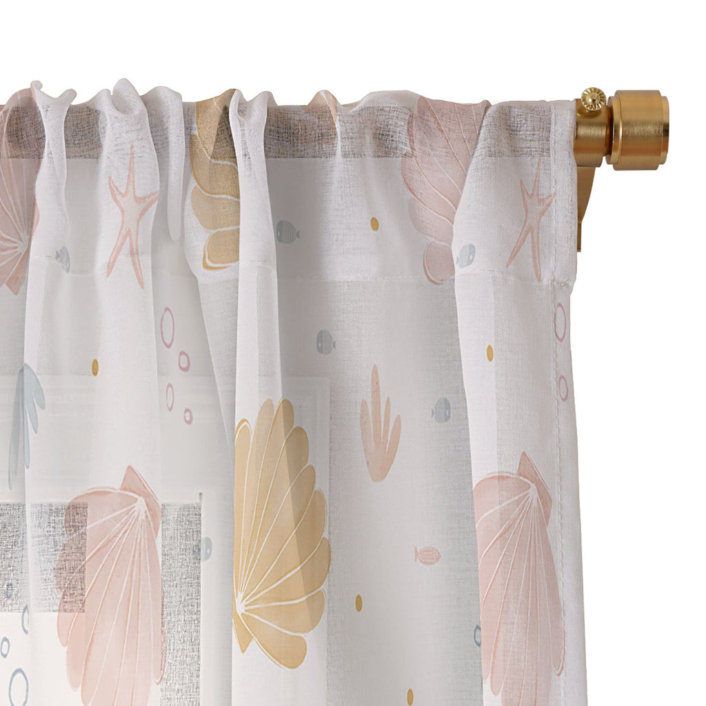 Menina Lisboa Shells and Starfish Sheer Window Curtain