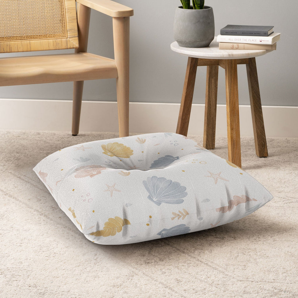Menina Lisboa Shells and Starfish Floor Pillow Square