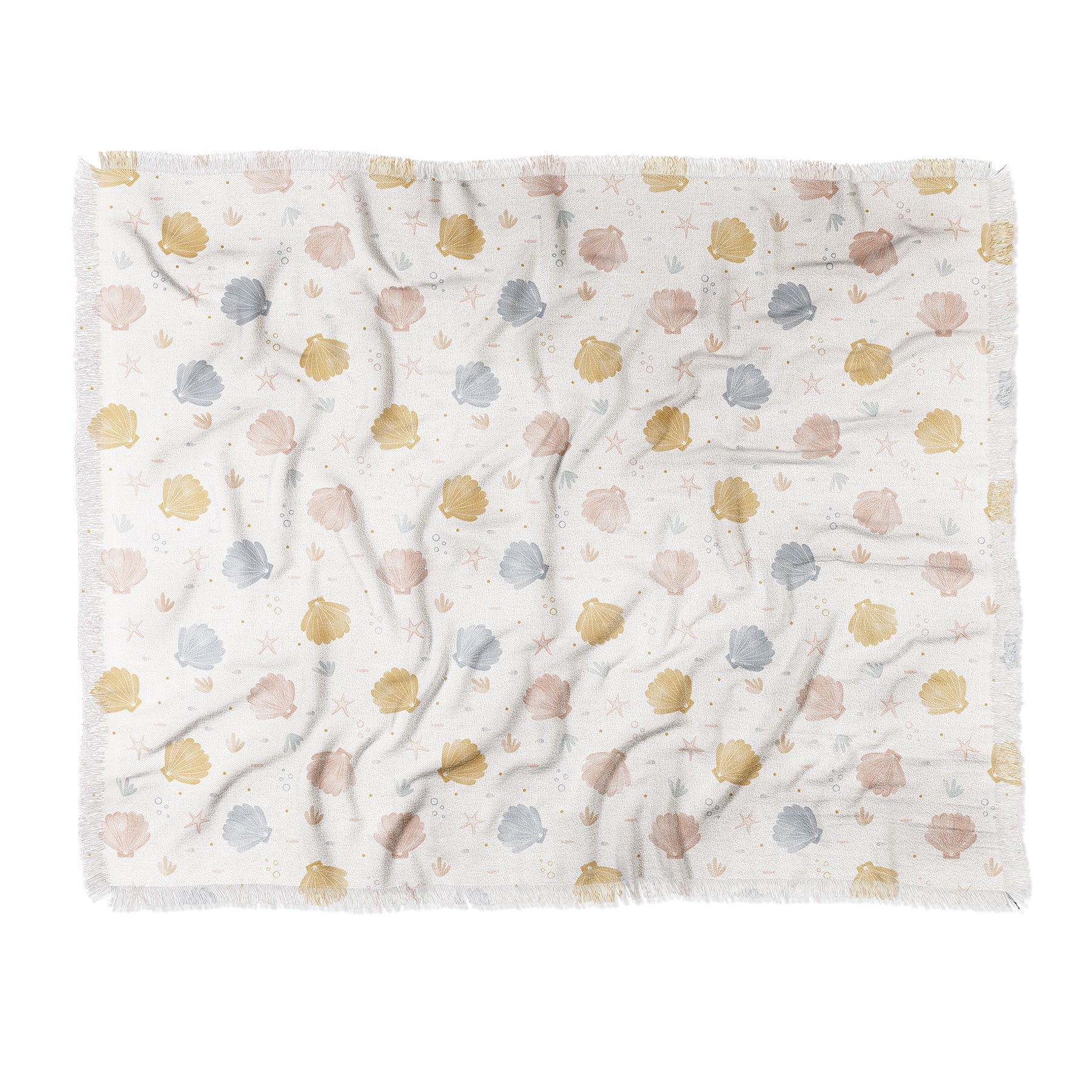 Menina Lisboa Shells and Starfish Throw Blanket