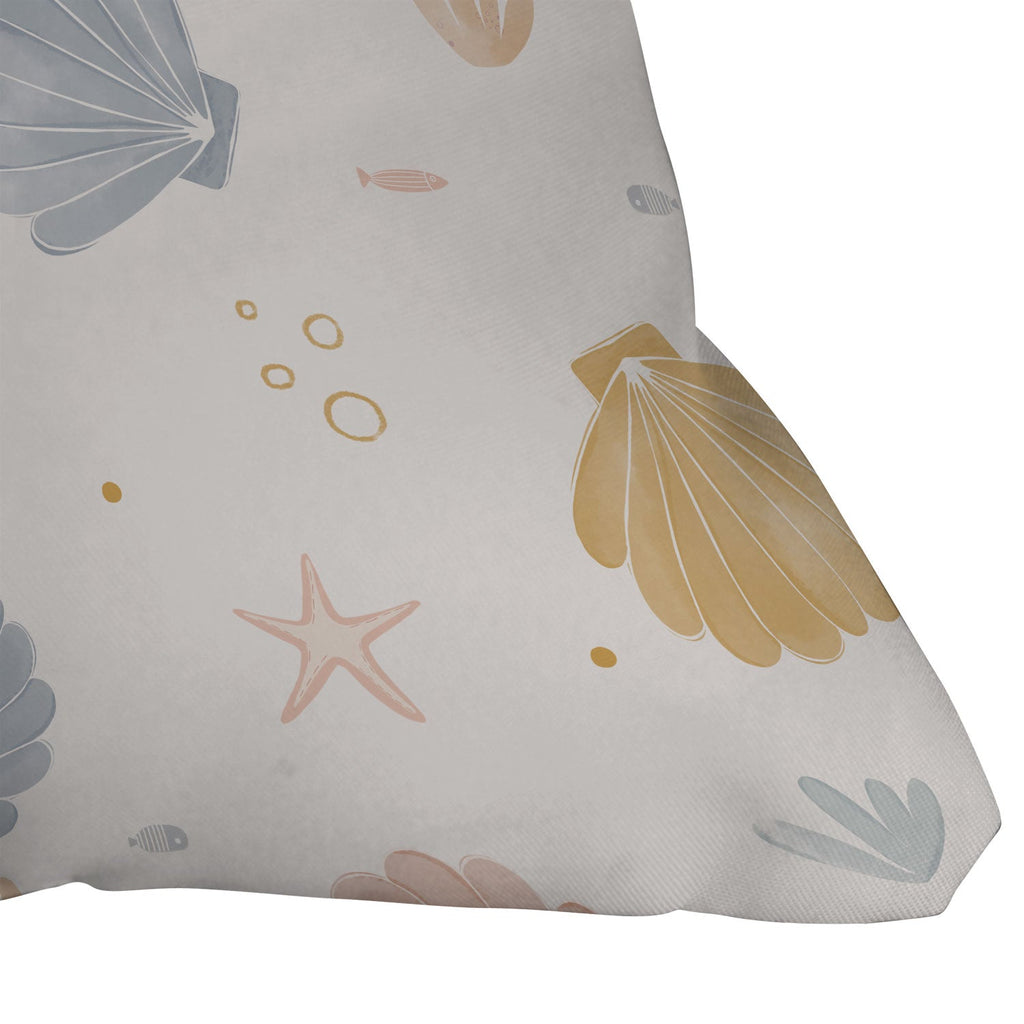 Menina Lisboa Shells and Starfish Outdoor Throw Pillow