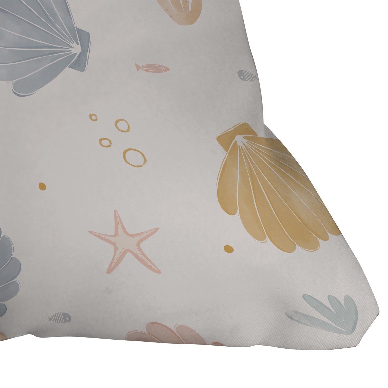 Menina Lisboa Shells and Starfish Outdoor Throw Pillow