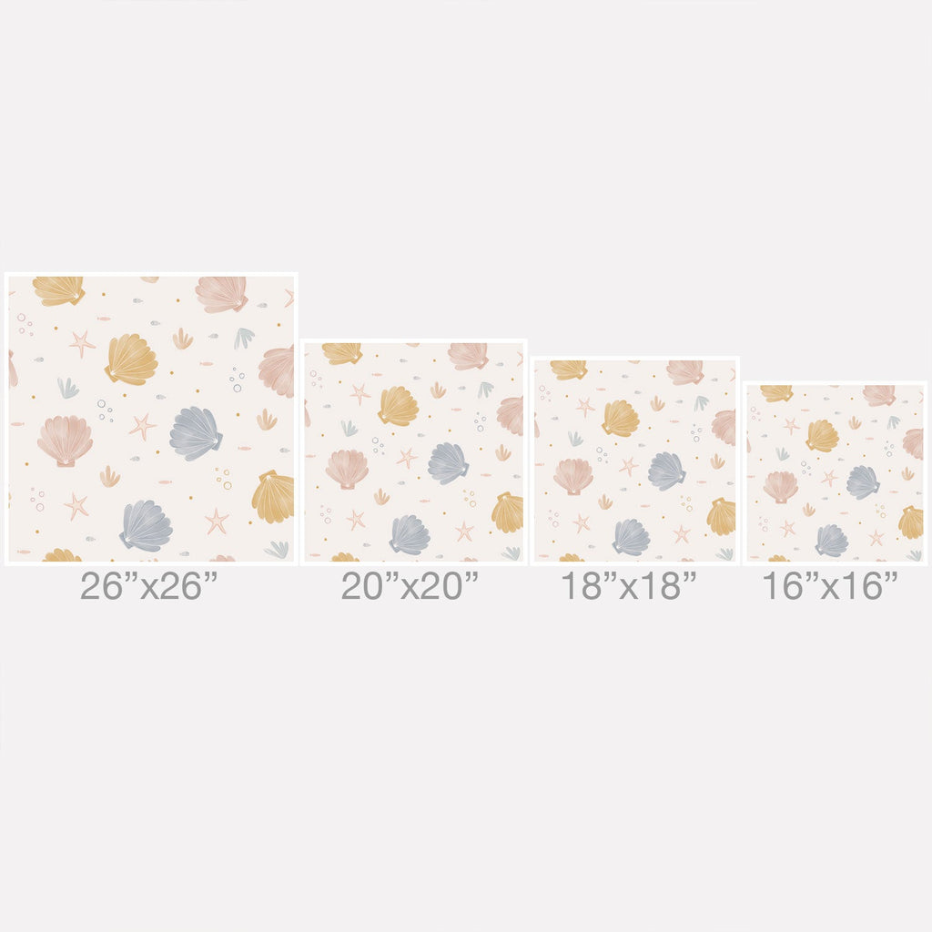 Menina Lisboa Shells and Starfish Outdoor Throw Pillow