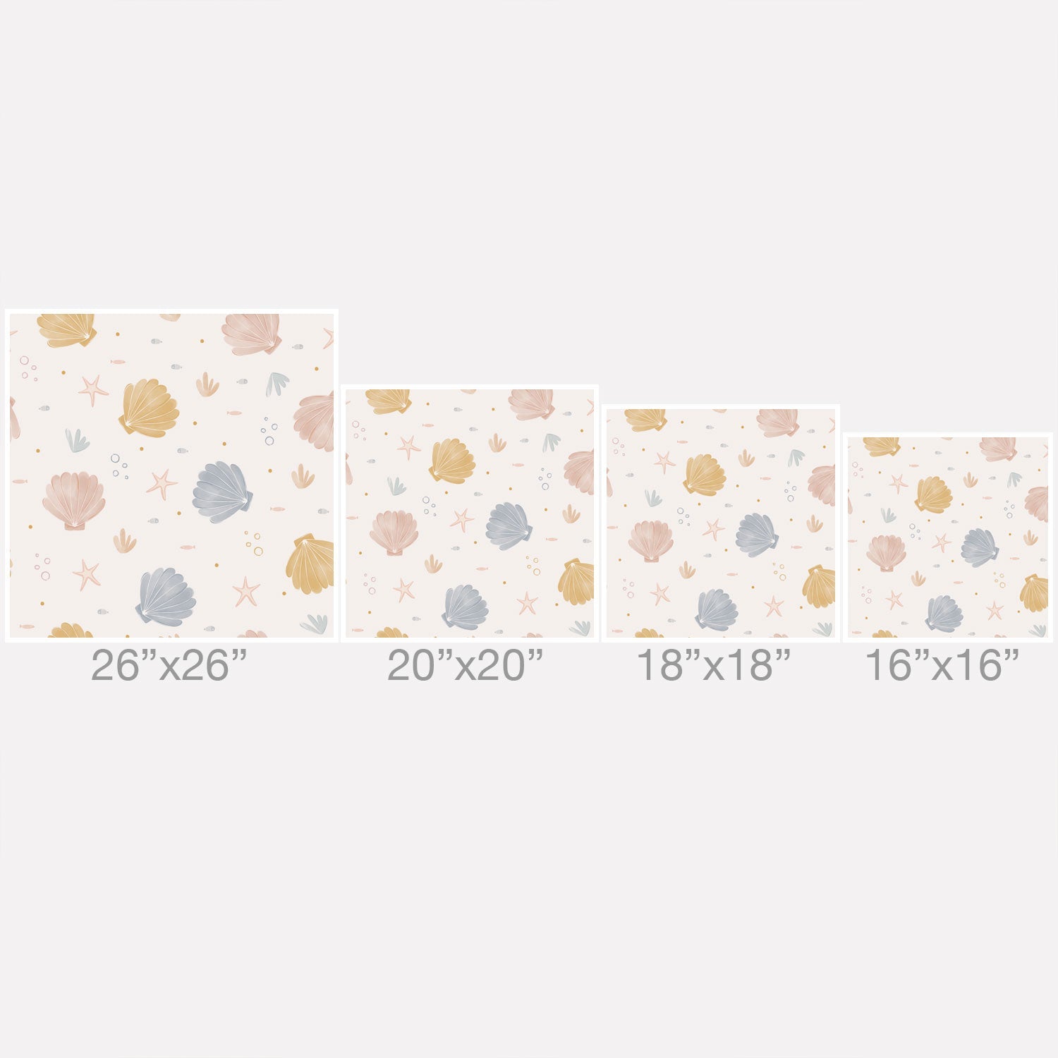 Menina Lisboa Shells and Starfish Outdoor Throw Pillow