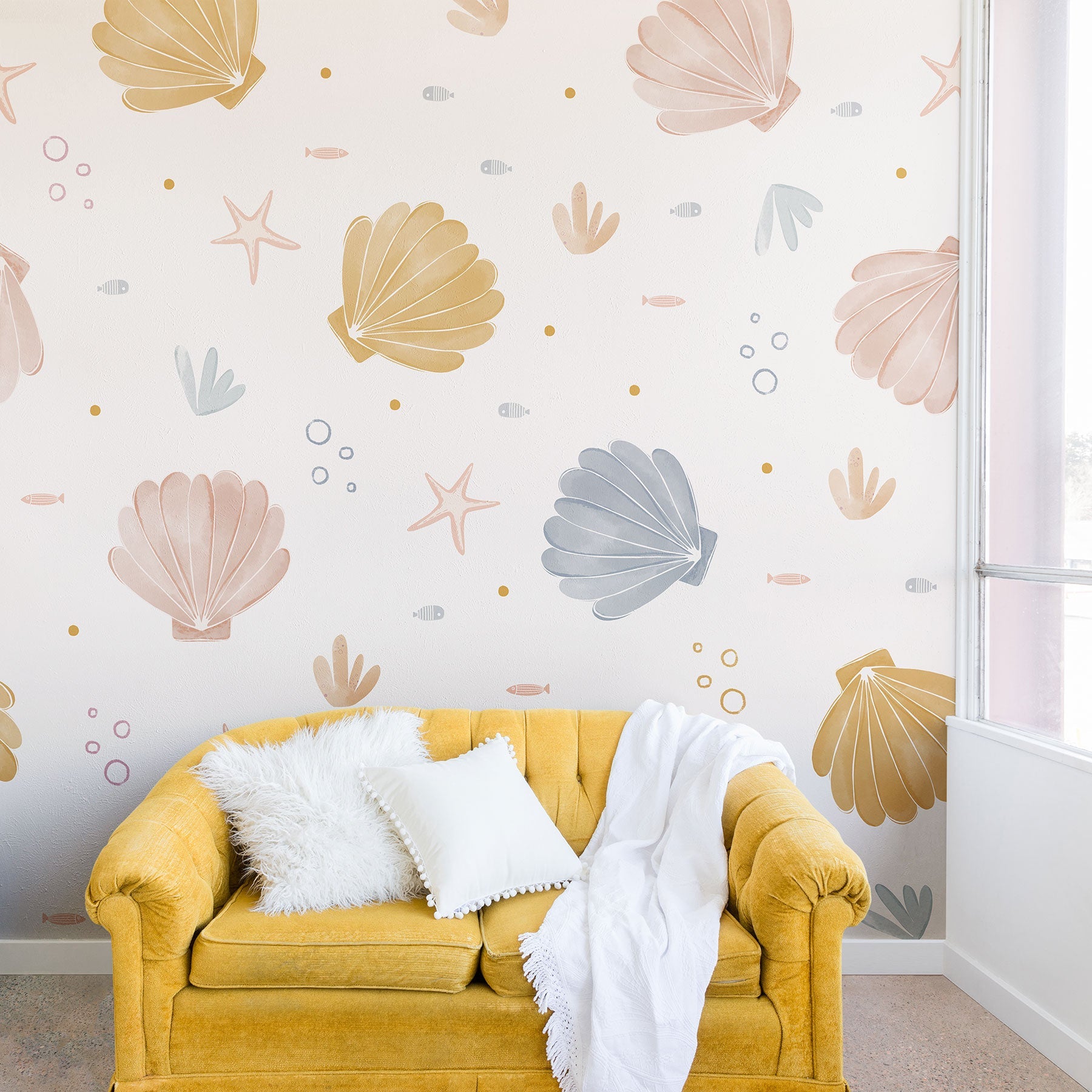 Menina Lisboa Shells and Starfish Wall Mural
