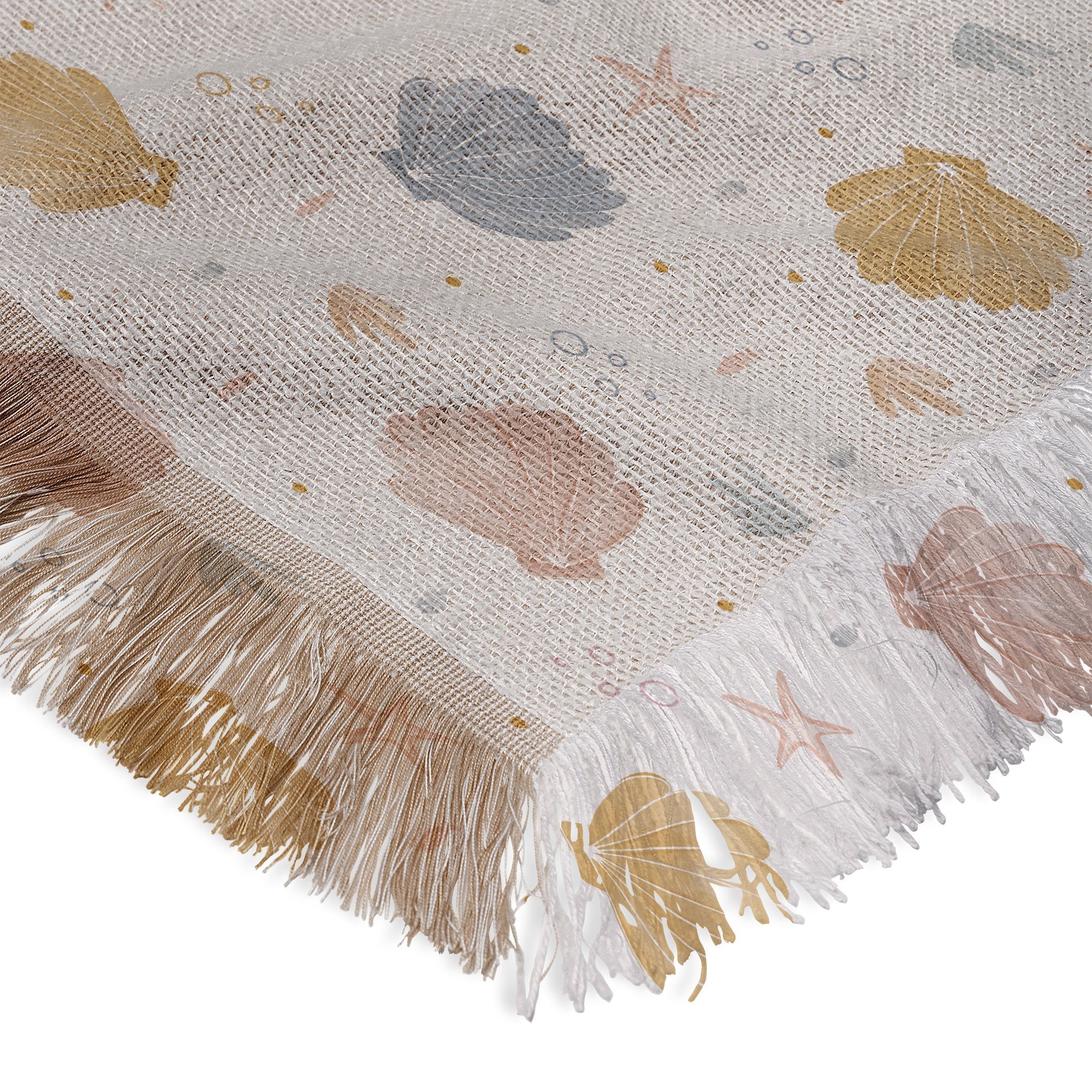 Menina Lisboa Shells and Starfish Throw Blanket