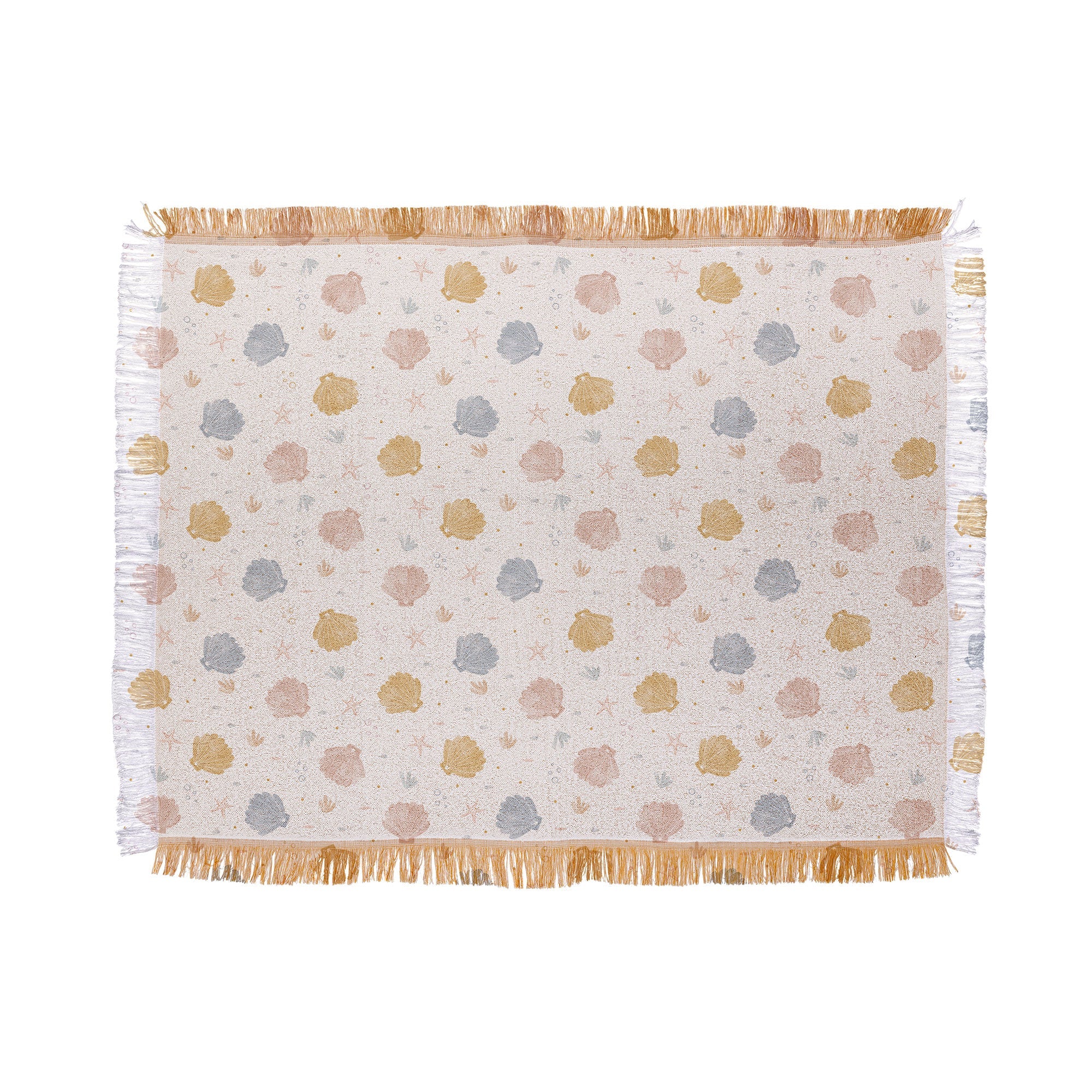 Menina Lisboa Shells and Starfish Throw Blanket
