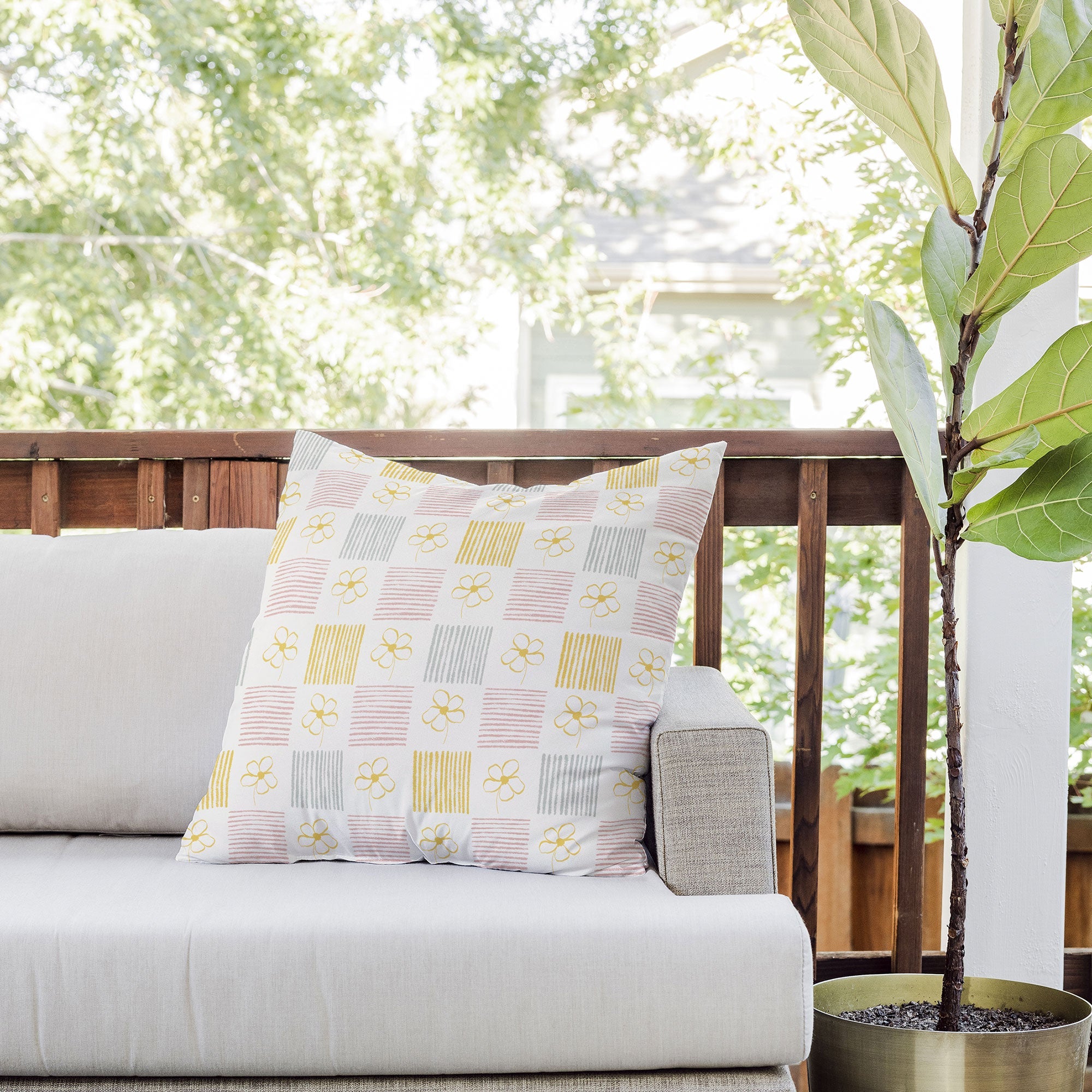 Menina Lisboa Spring Grandmillennial Outdoor Throw Pillow