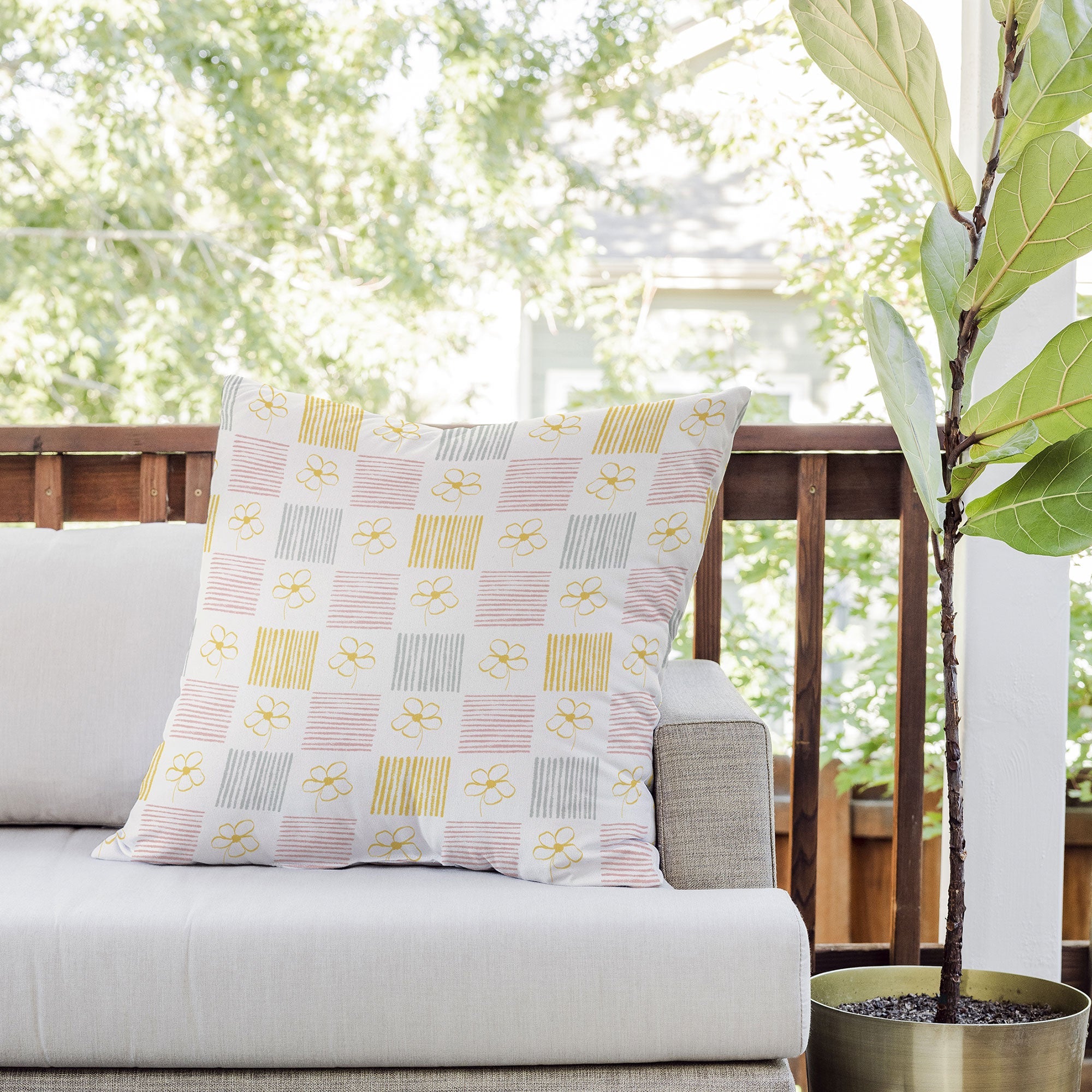 Menina Lisboa Spring Grandmillennial Outdoor Throw Pillow