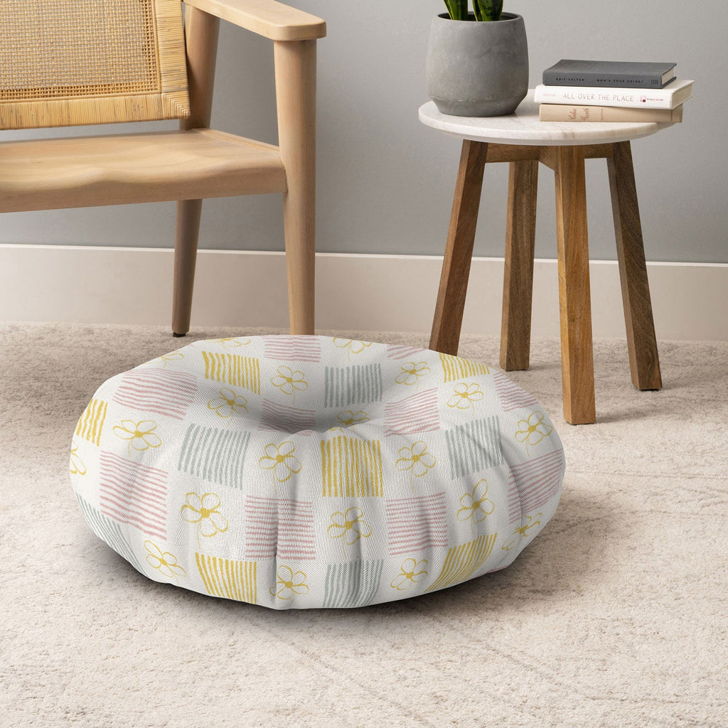Menina Lisboa Spring Grandmillennial Floor Pillow Round