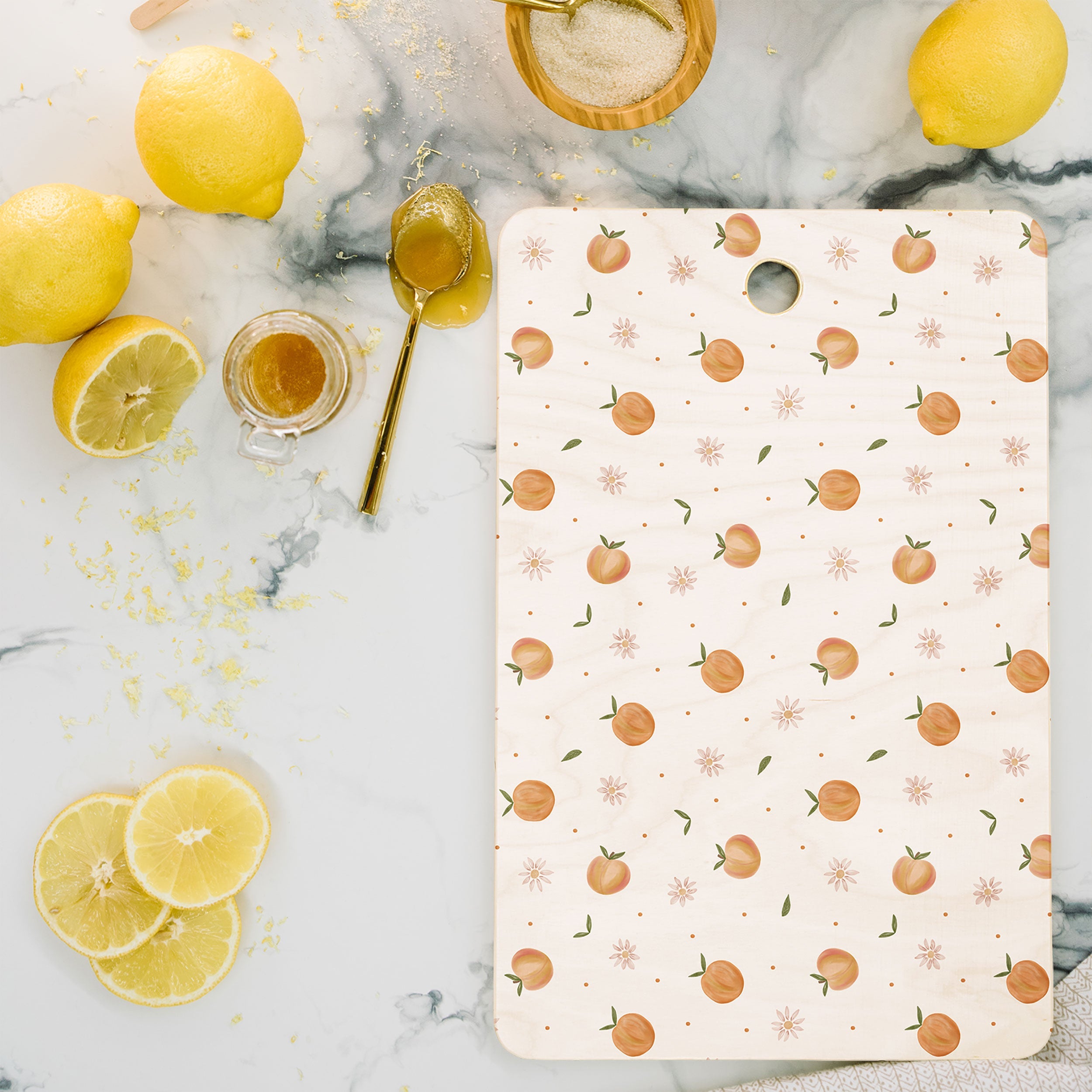 Menina Lisboa Spring Peaches Cutting Board Rectangle