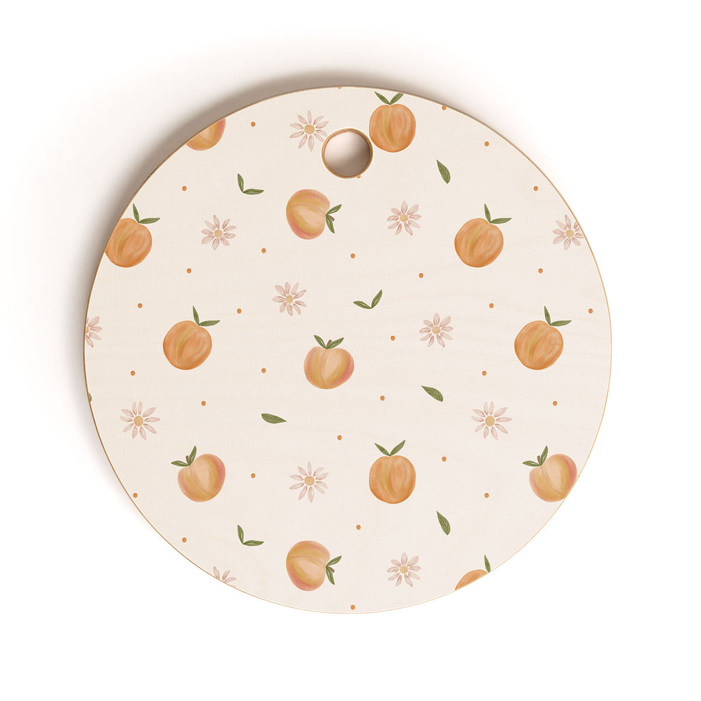 Menina Lisboa Spring Peaches Cutting Board Round