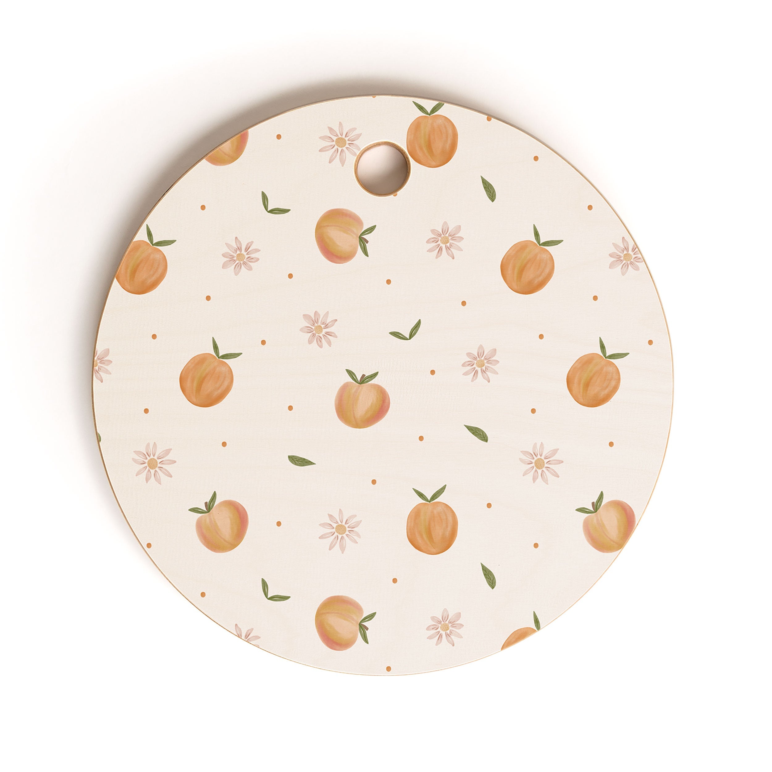 Menina Lisboa Spring Peaches Cutting Board Round