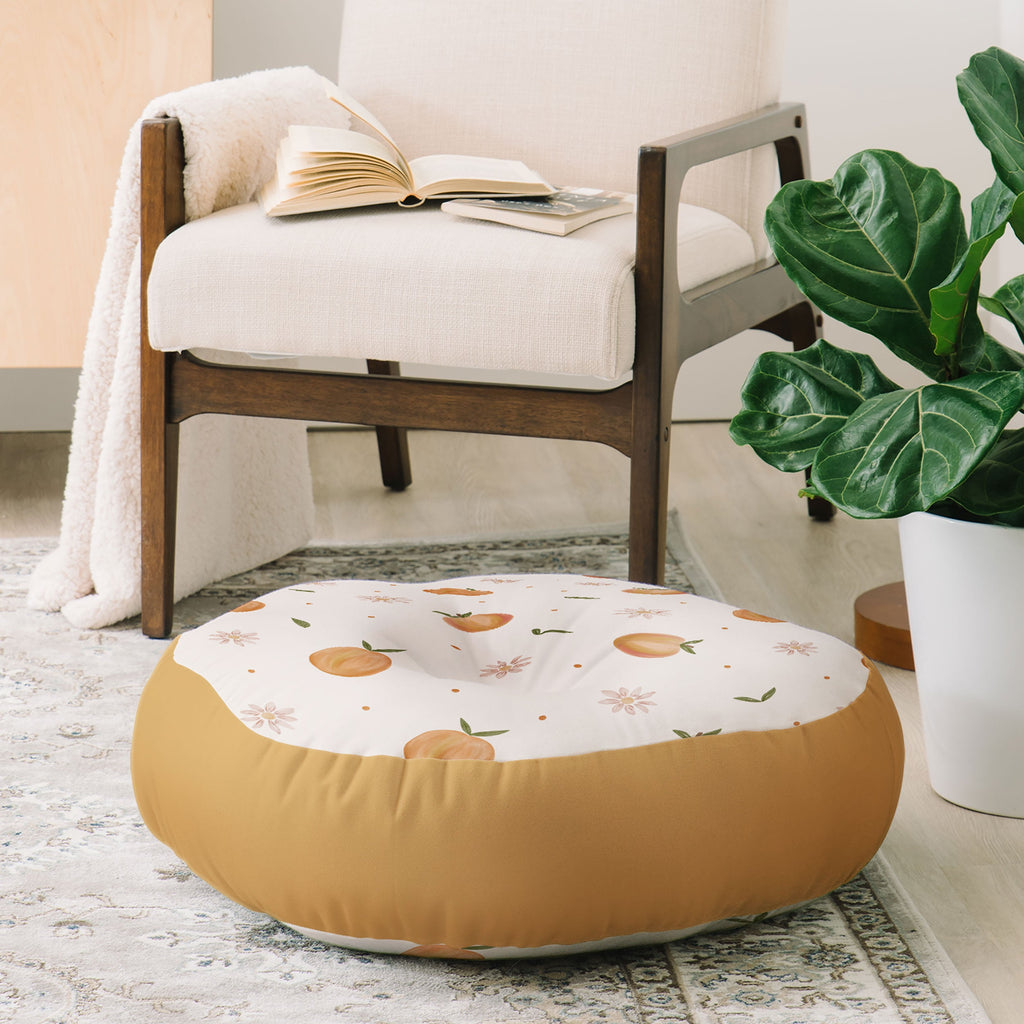 Menina Lisboa Spring Peaches Floor Pillow Round