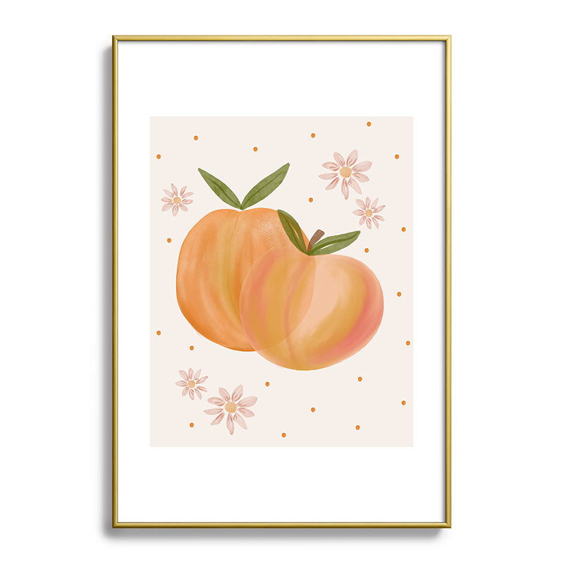 Menina Lisboa Spring Peaches Metal Framed Art Print