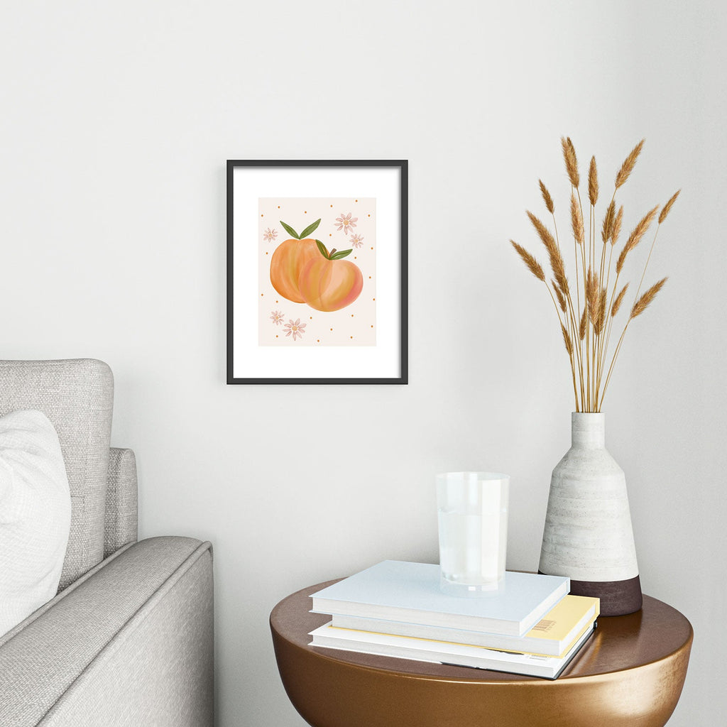 Menina Lisboa Spring Peaches Metal Framed Art Print