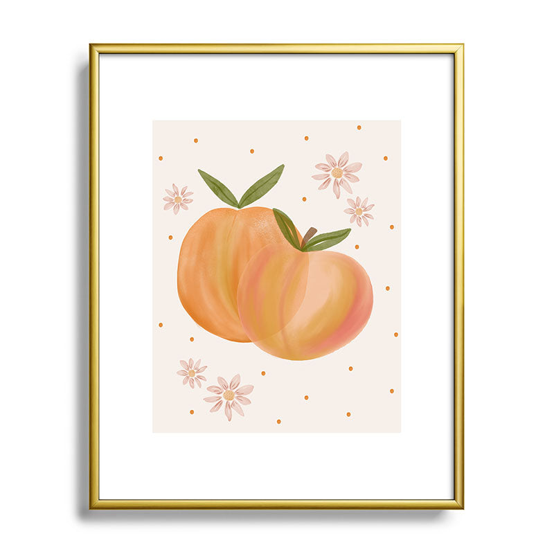 Menina Lisboa Spring Peaches Metal Framed Art Print