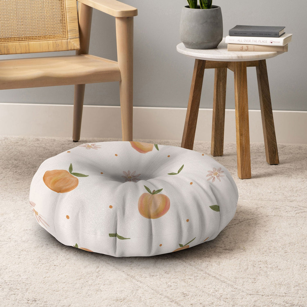 Menina Lisboa Spring Peaches Floor Pillow Round