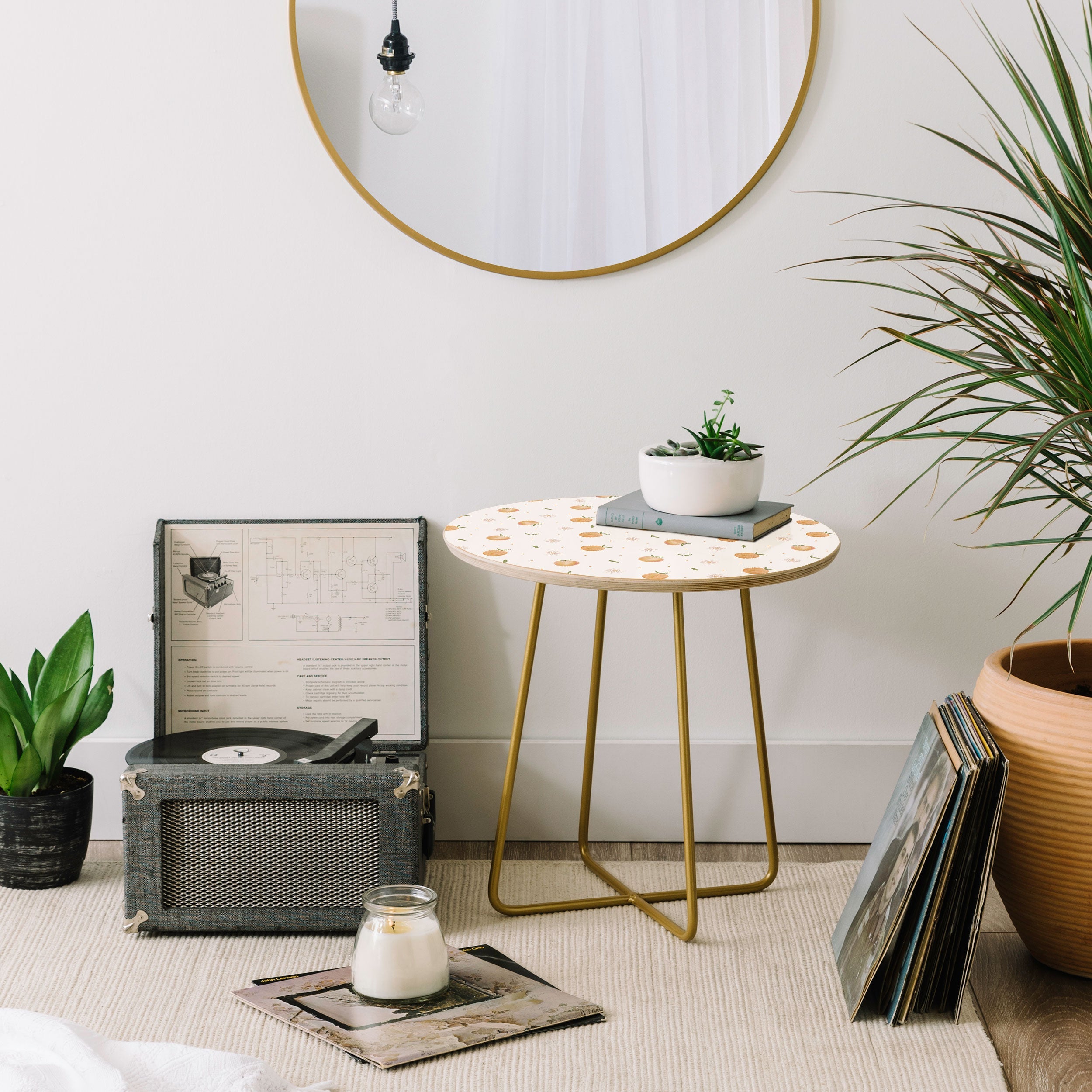 Menina Lisboa Spring Peaches Round Side Table