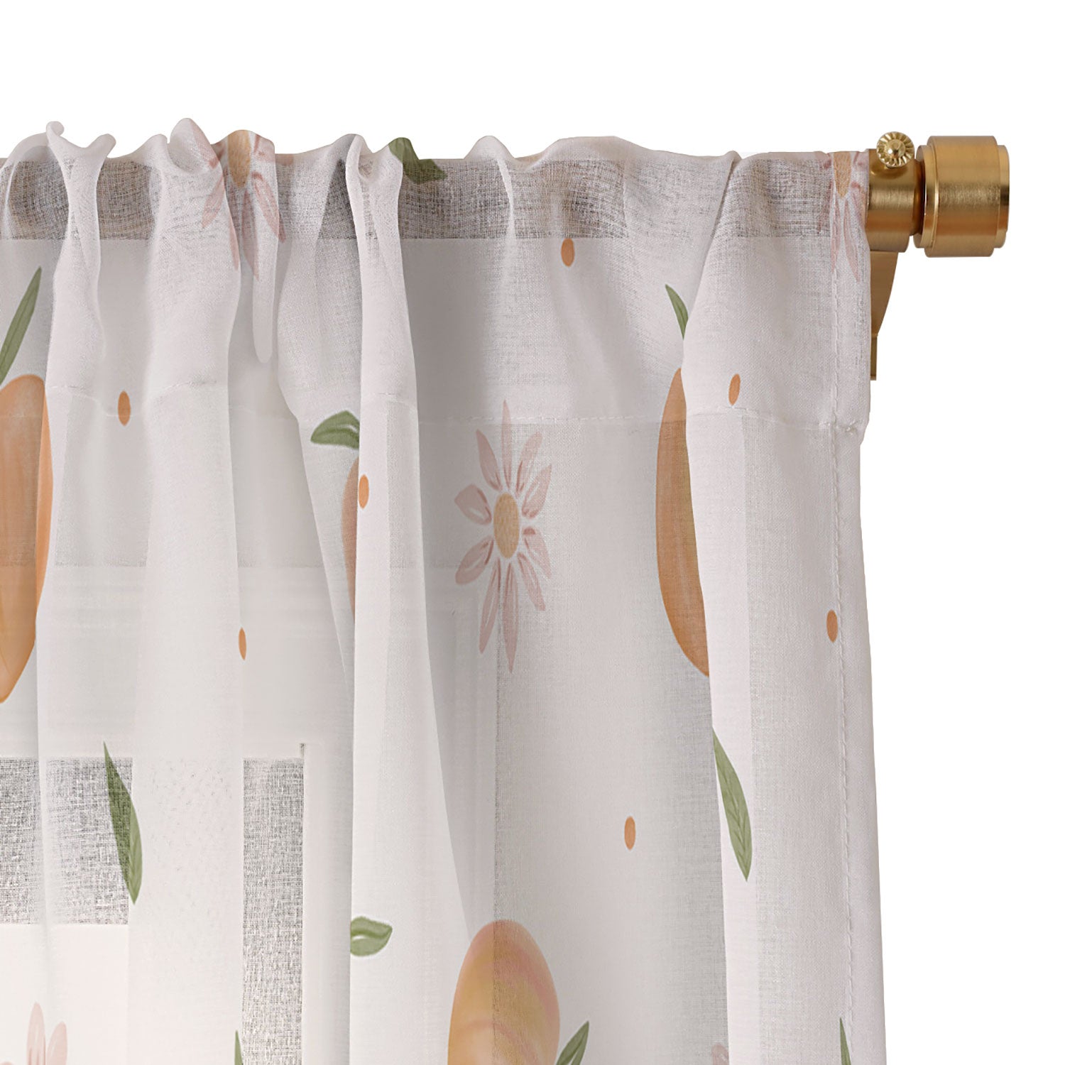 Menina Lisboa Spring Peaches Sheer Window Curtain