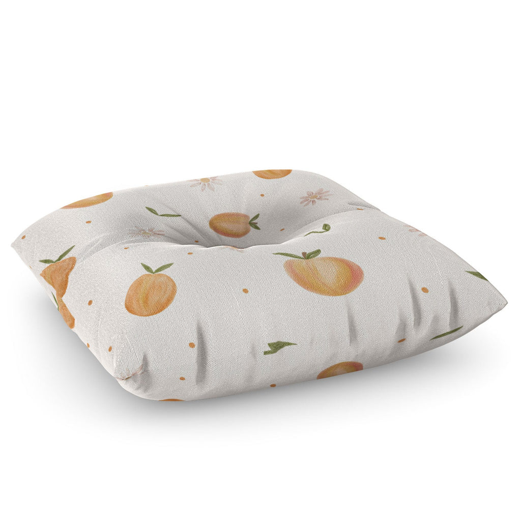 Menina Lisboa Spring Peaches Floor Pillow Square