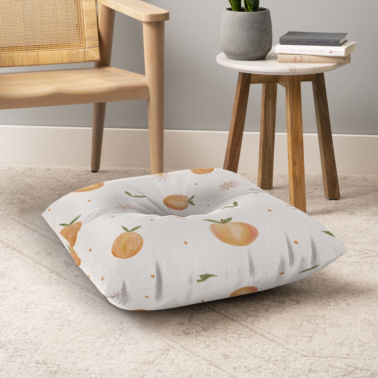 Menina Lisboa Spring Peaches Floor Pillow Square