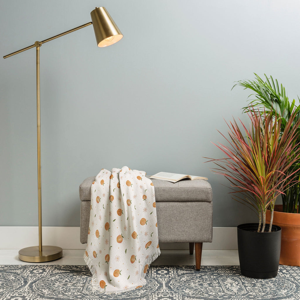 Menina Lisboa Spring Peaches Throw Blanket