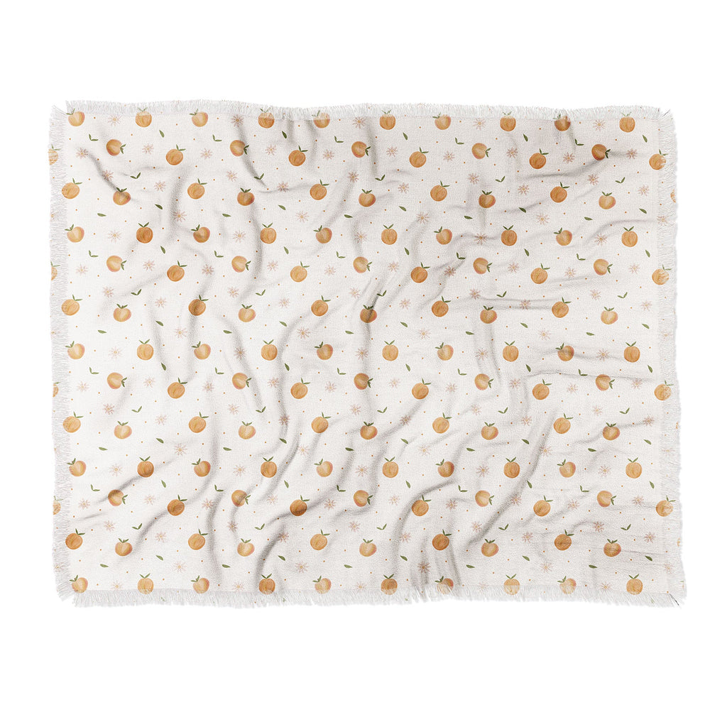 Menina Lisboa Spring Peaches Throw Blanket