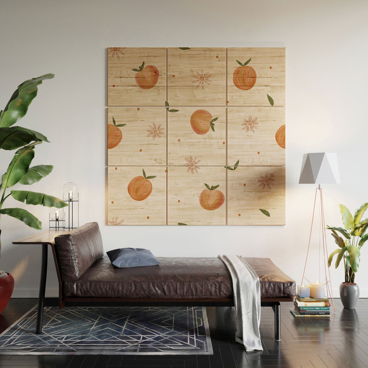 Menina Lisboa Spring Peaches Wood Wall Mural