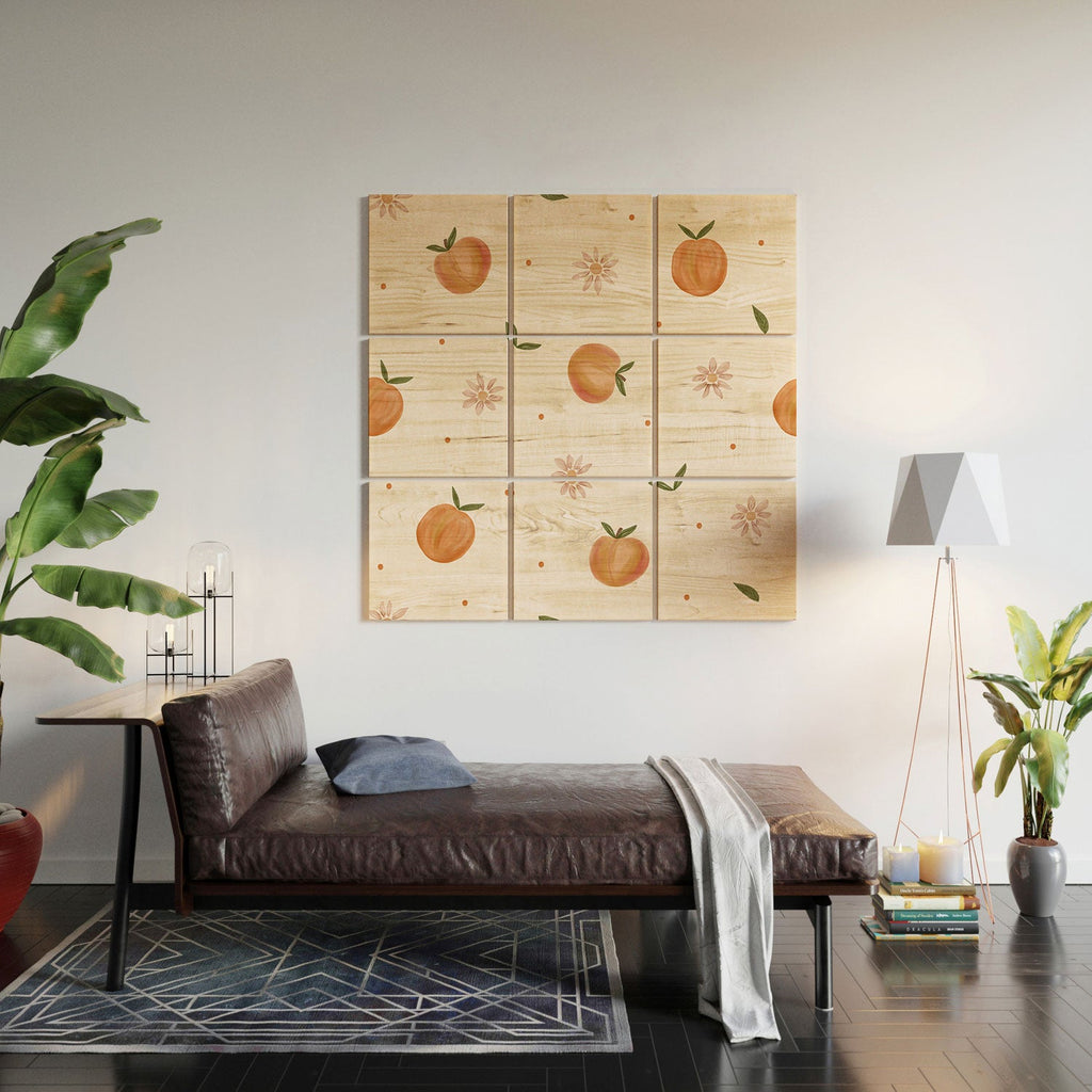 Menina Lisboa Spring Peaches Wood Wall Mural
