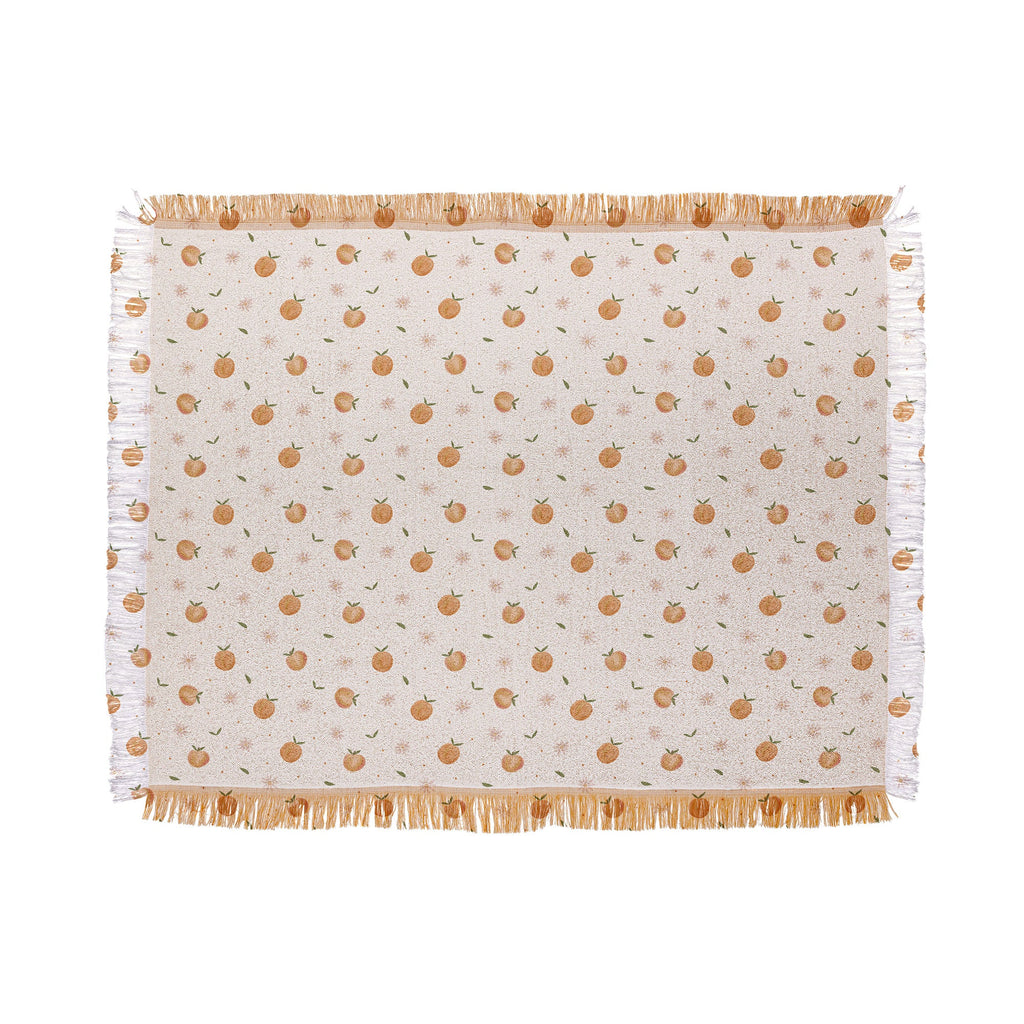 Menina Lisboa Spring Peaches Throw Blanket