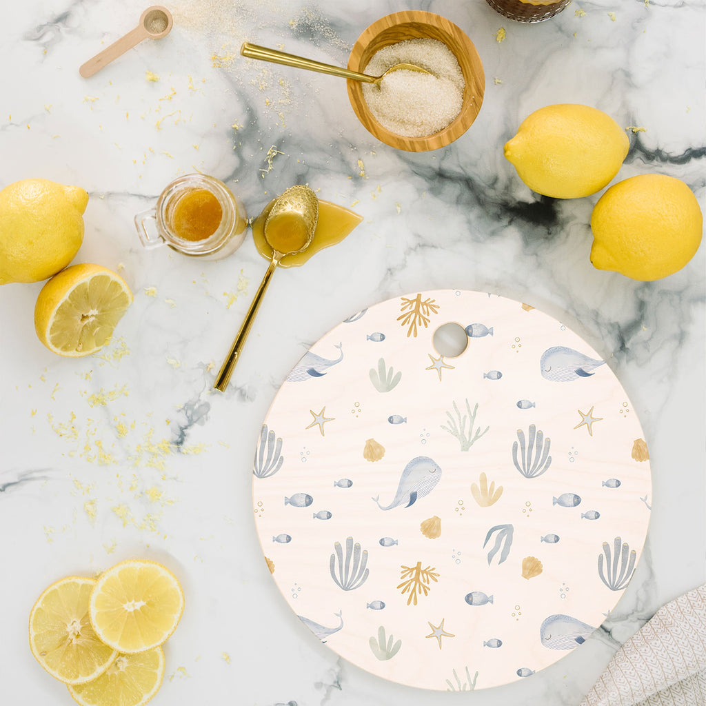 Menina Lisboa Under the Deep Sea Cutting Board Round