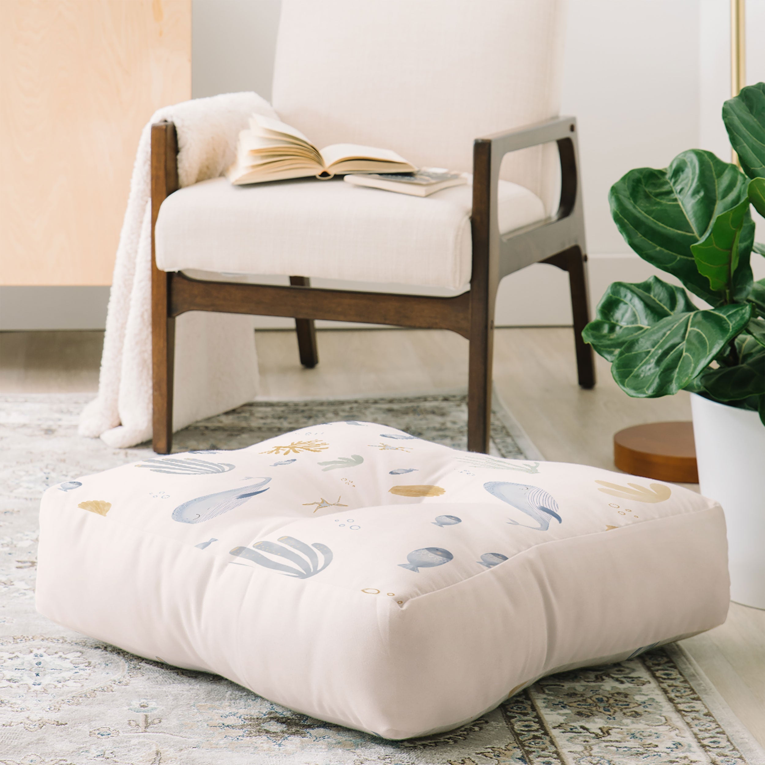 Menina Lisboa Under the Deep Sea Floor Pillow Square