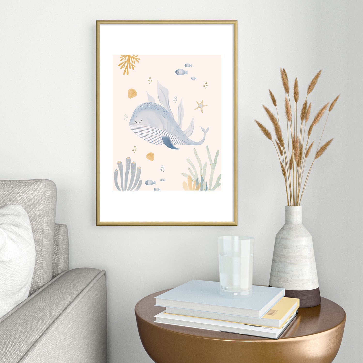 Menina Lisboa Under the Deep Sea Metal Framed Art Print
