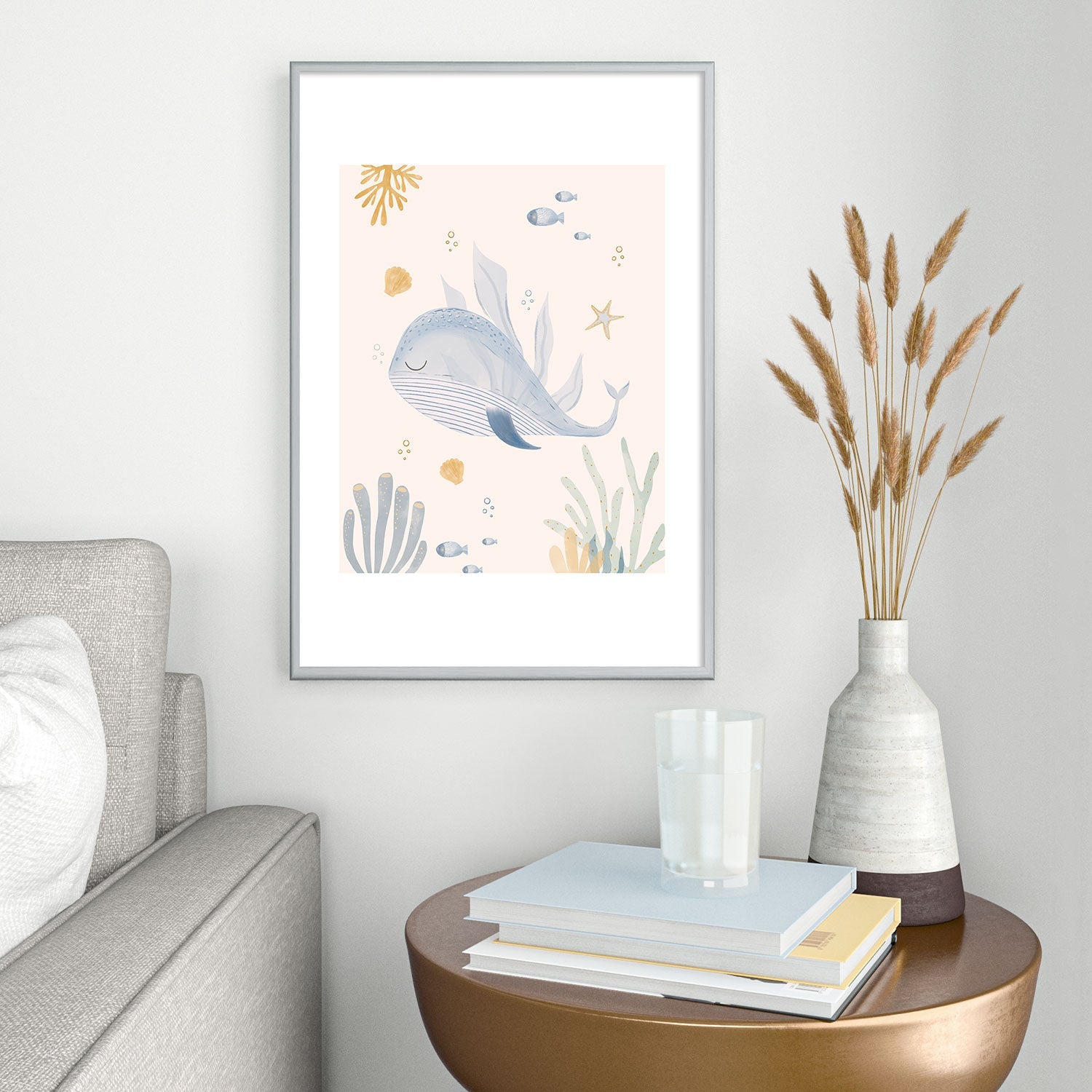 Menina Lisboa Under the Deep Sea Metal Framed Art Print