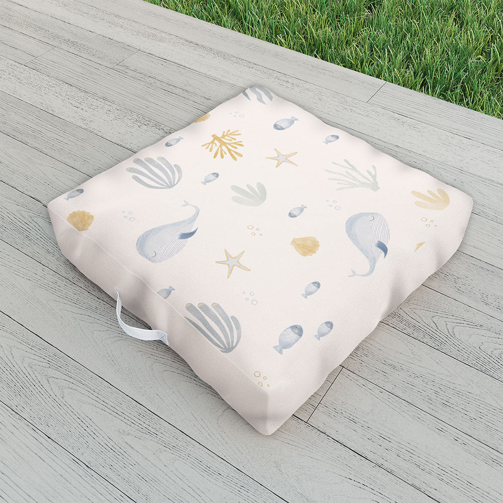 Menina Lisboa Under the Deep Sea Outdoor Floor Cushion