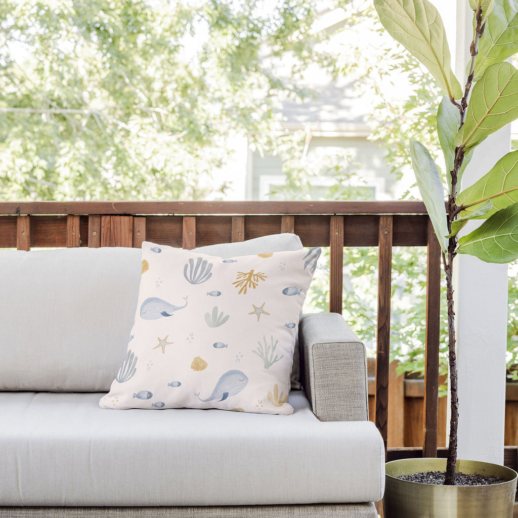 Menina Lisboa Under the Deep Sea Outdoor Throw Pillow