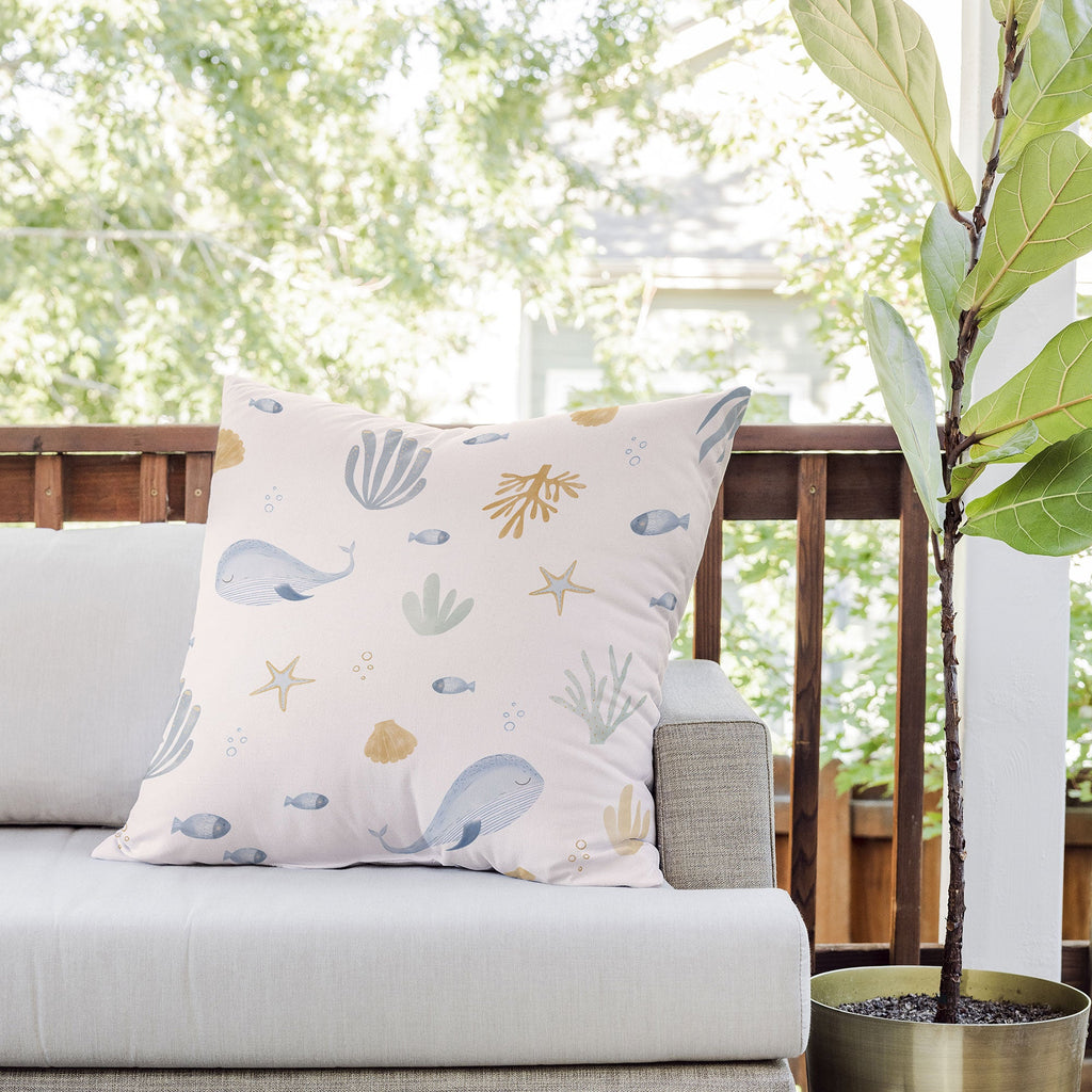 Menina Lisboa Under the Deep Sea Outdoor Throw Pillow