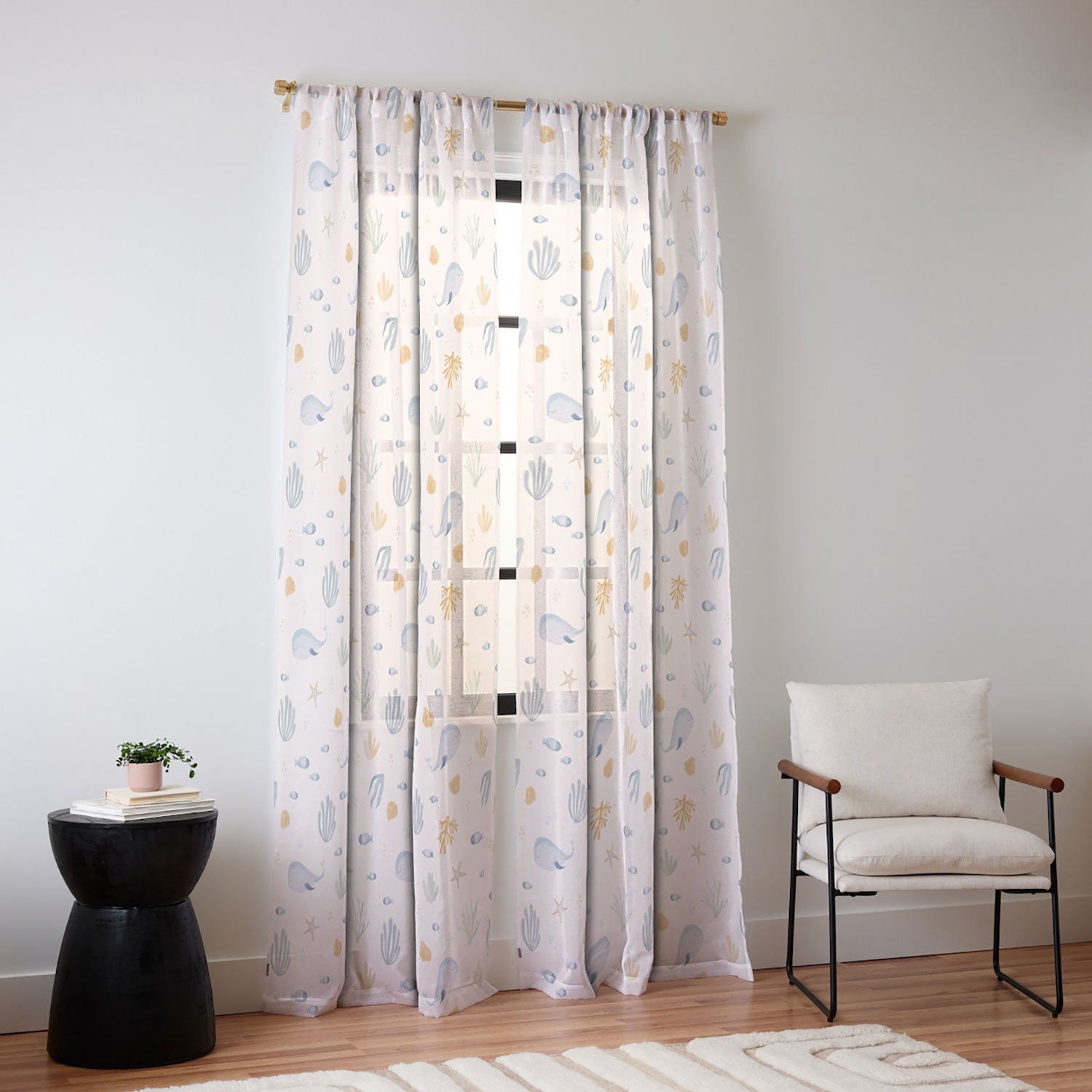 Menina Lisboa Under the Deep Sea Sheer Window Curtain