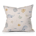 Menina Lisboa Under the Deep Sea Outdoor Throw Pillow