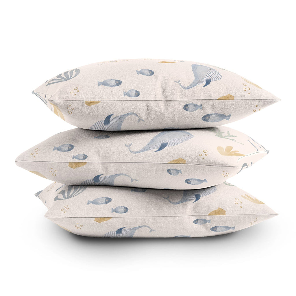 Menina Lisboa Under the Deep Sea Outdoor Throw Pillow