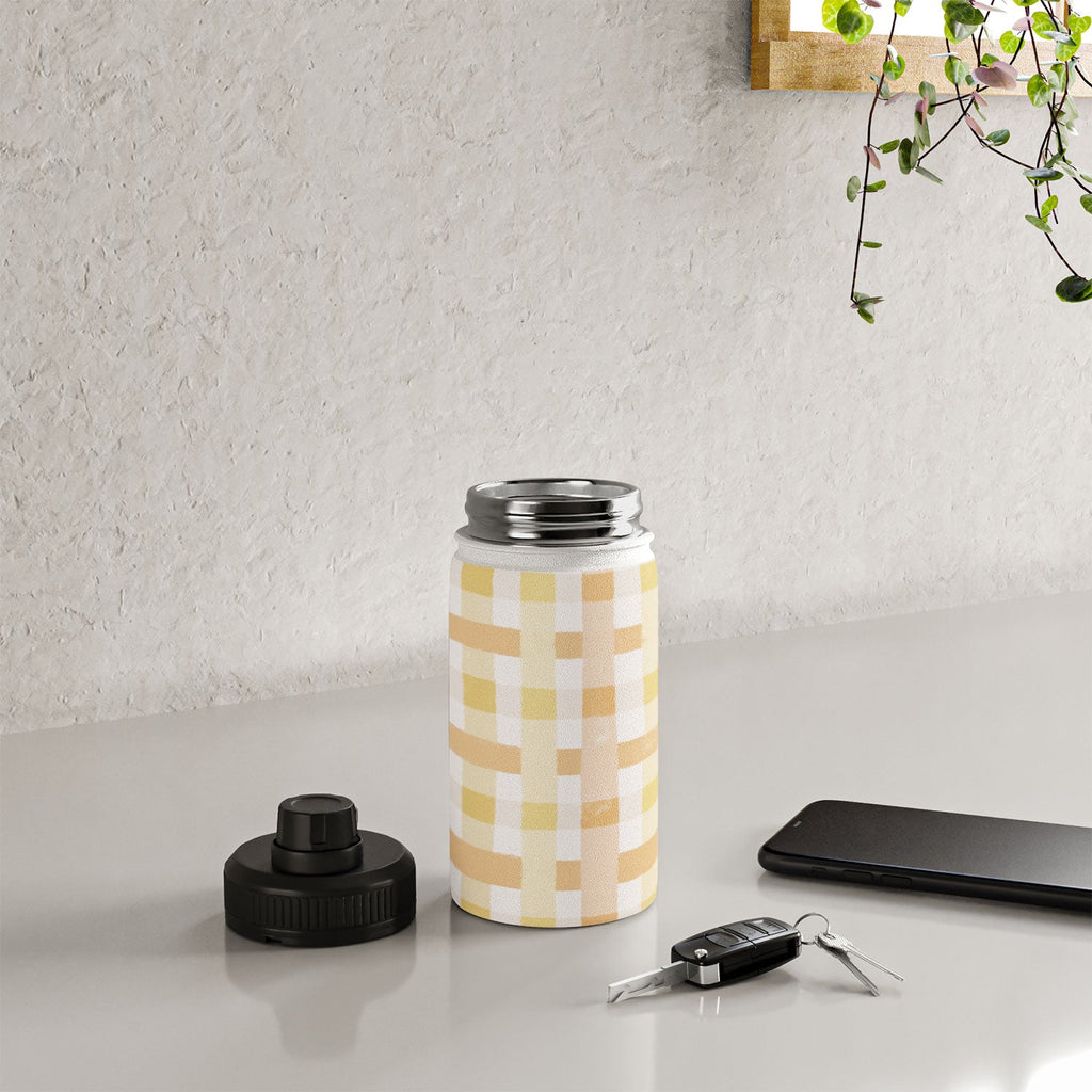 Menina Lisboa Yellow Pink Gingham Water Bottle