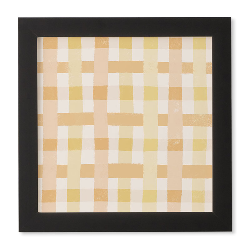 Menina Lisboa Yellow Pink Gingham Framed Wall Art